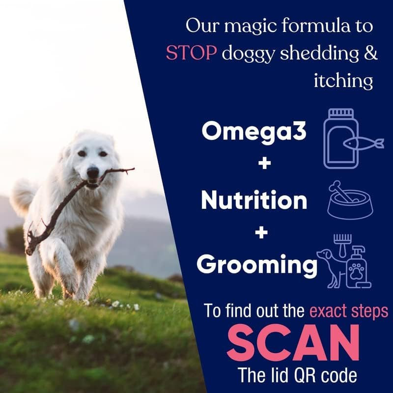 Pet Itch Relief for Dogs and Cats & Shedding Supplement - Omega 3 Fish Oil for Pets - Allergies and anti Itching - Dog, Cat Supplements Itchy Skin Treatment - High EPA & DHA - 16 Oz