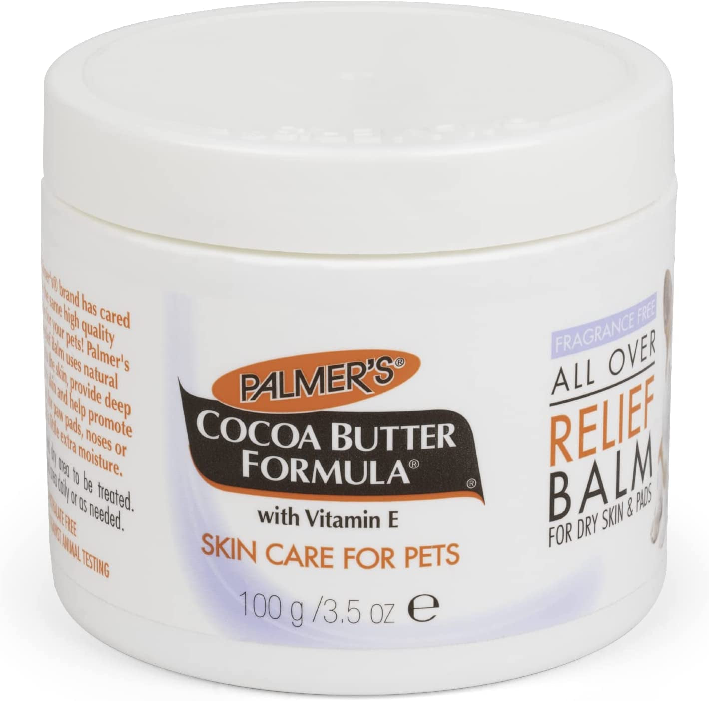  Cocoa Butter Fragrance-Free Relief Balm for Dogs – Skin Soother & Paw Balm for Dry Skin & Pads with Vitamin E 