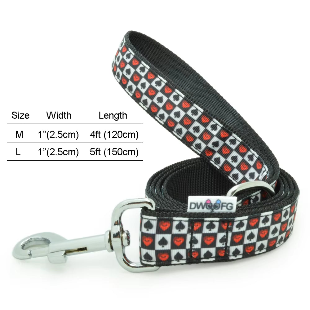 4FT/5FT Strong & Durable Plaid Dog Leash – 1'' Wide Leash for Medium & Large Dogs, Perfect for Training