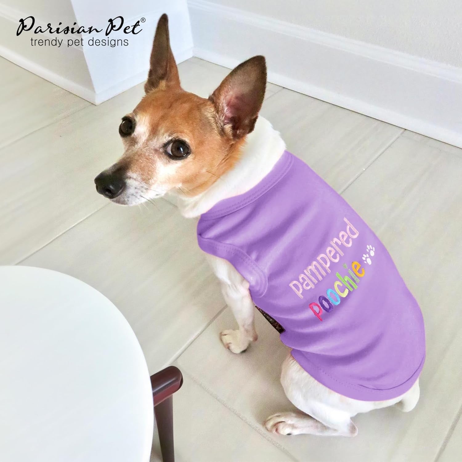 Pampered Poochie Embroidered Pet T-Shirt – XL Tee for Stylish Dogs & Cats! Comfortable, Cute, and Trendy