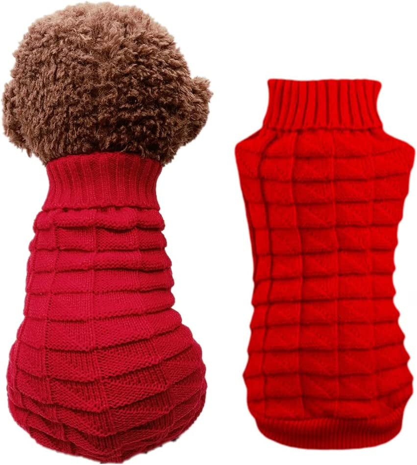 Cozy Turtleneck Cat Sweaters – Perfect Fit for Cats and Kittens (Red, S)