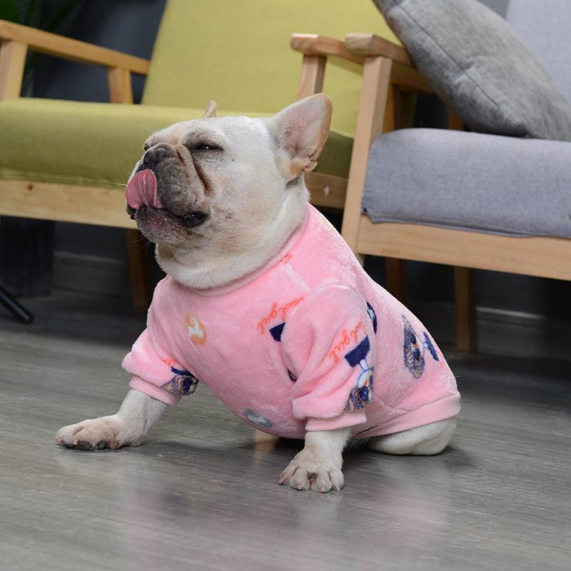 French Plush Pajamas for Fashionable Pets: Cozy Chic for Your Furry Friends!