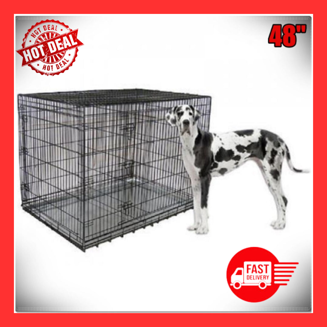 Big XXL Large Dog Crate Kennel Extra Huge Folding Pet Wire Cage Giant Breed Size