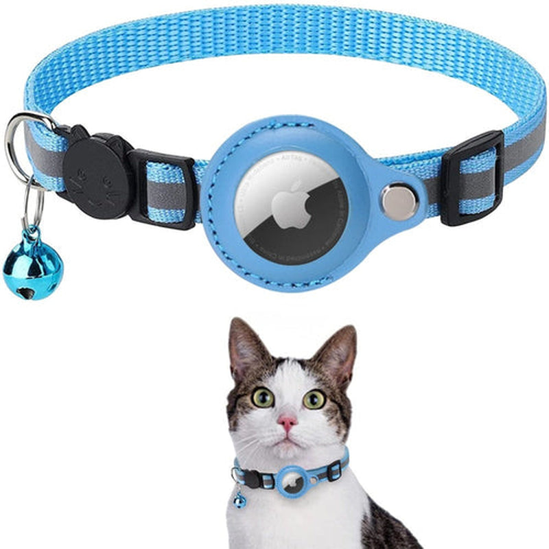 Shine Bright: Customizable Reflective Air Tag Collars for Cats