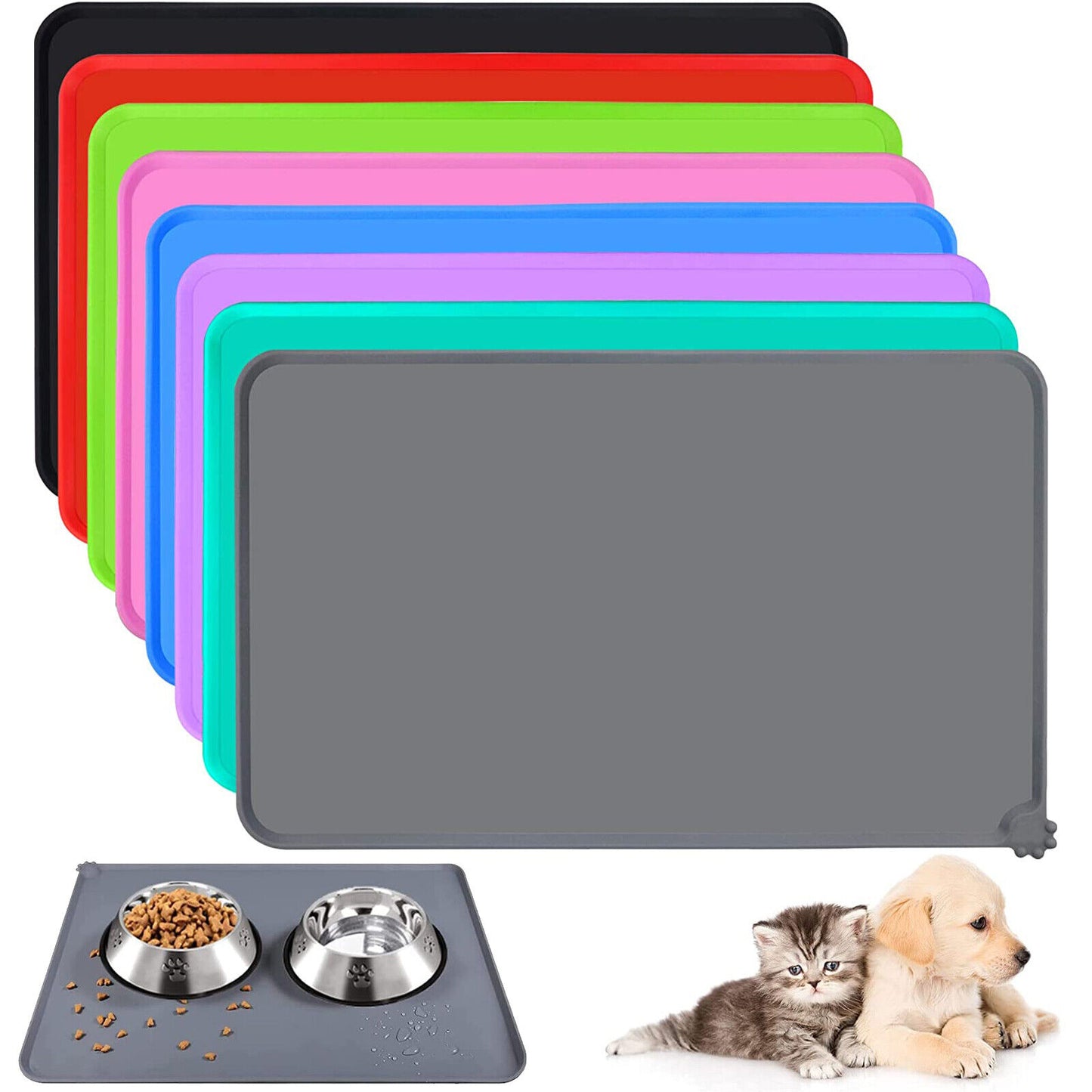 Cat Dog Food Mat – Waterproof Non-Slip Silicone Feeding Mat for Pawsome Mealtimes!