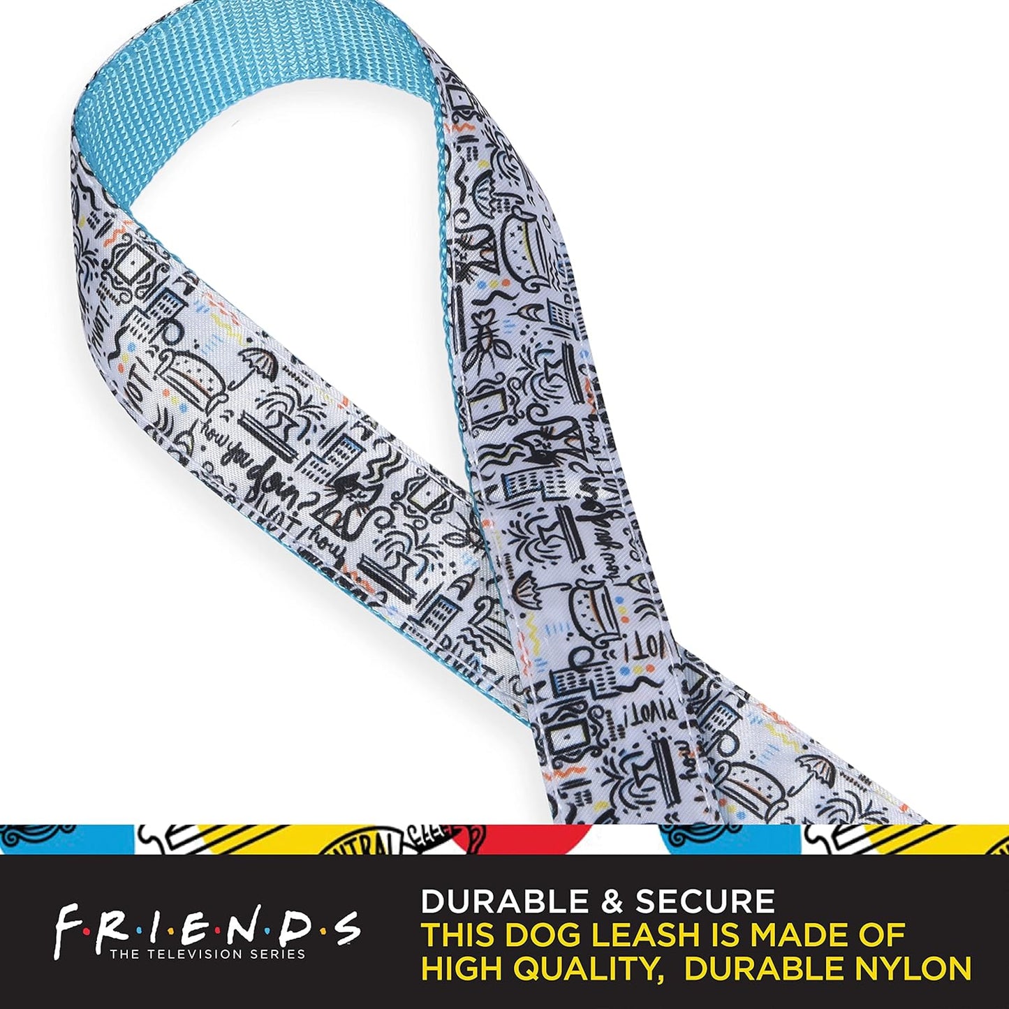 City Doodle 4 Ft Dog Leash – Cute & Durable Blue Leash, Easily Attaches to Any Collar or Harness. Perfect for All Dogs!