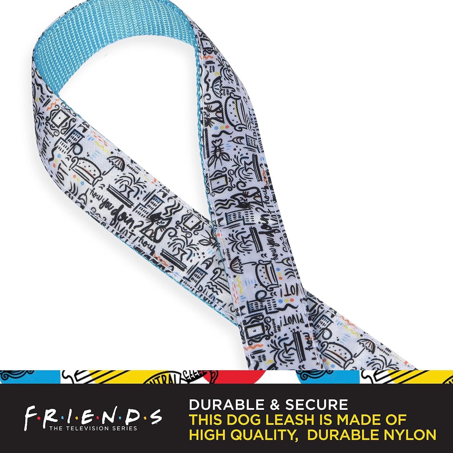 City Doodle 4 Ft Dog Leash – Cute & Durable Blue Leash, Easily Attaches to Any Collar or Harness. Perfect for All Dogs!