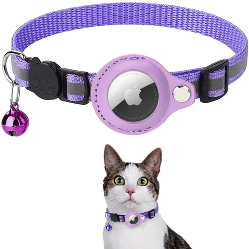 Shine Bright: Customizable Reflective Air Tag Collars for Cats