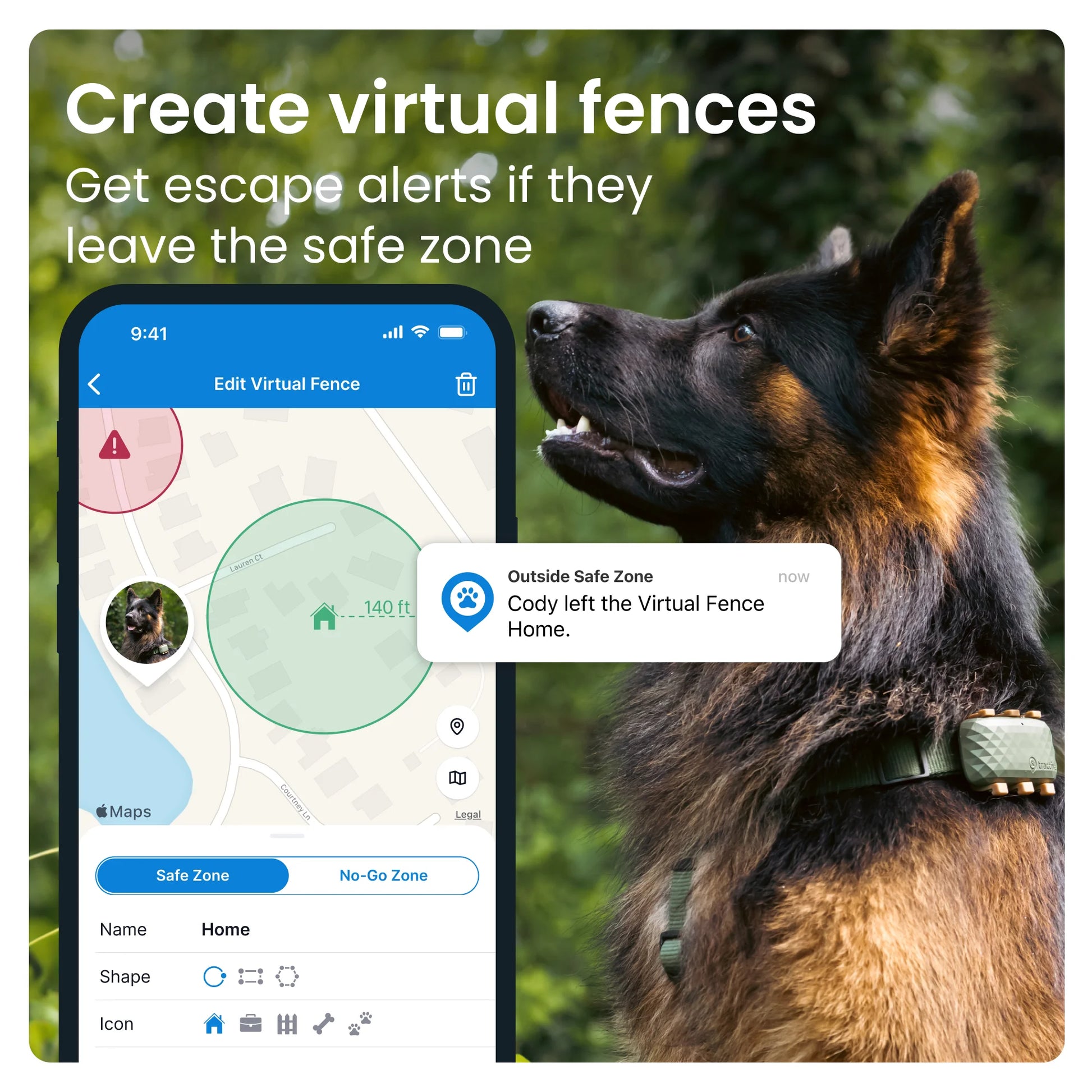 Stay Connected: XL Dog GPS Tracker with Activity Monitoring in Green