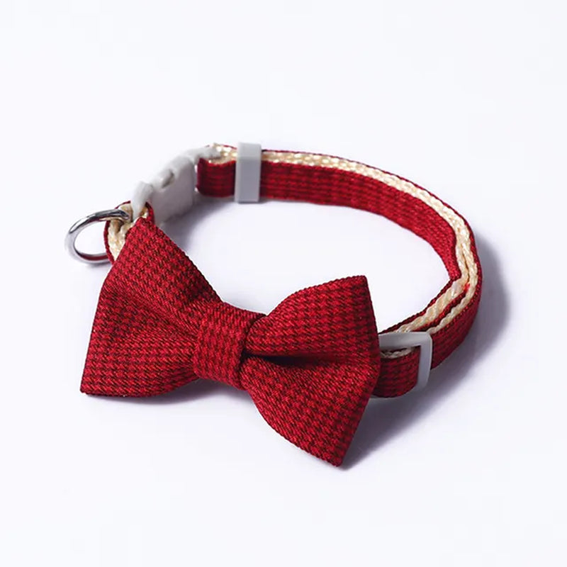 Plaid Print Bow Tie Collar: Style Meets Sophistication for Your Pet