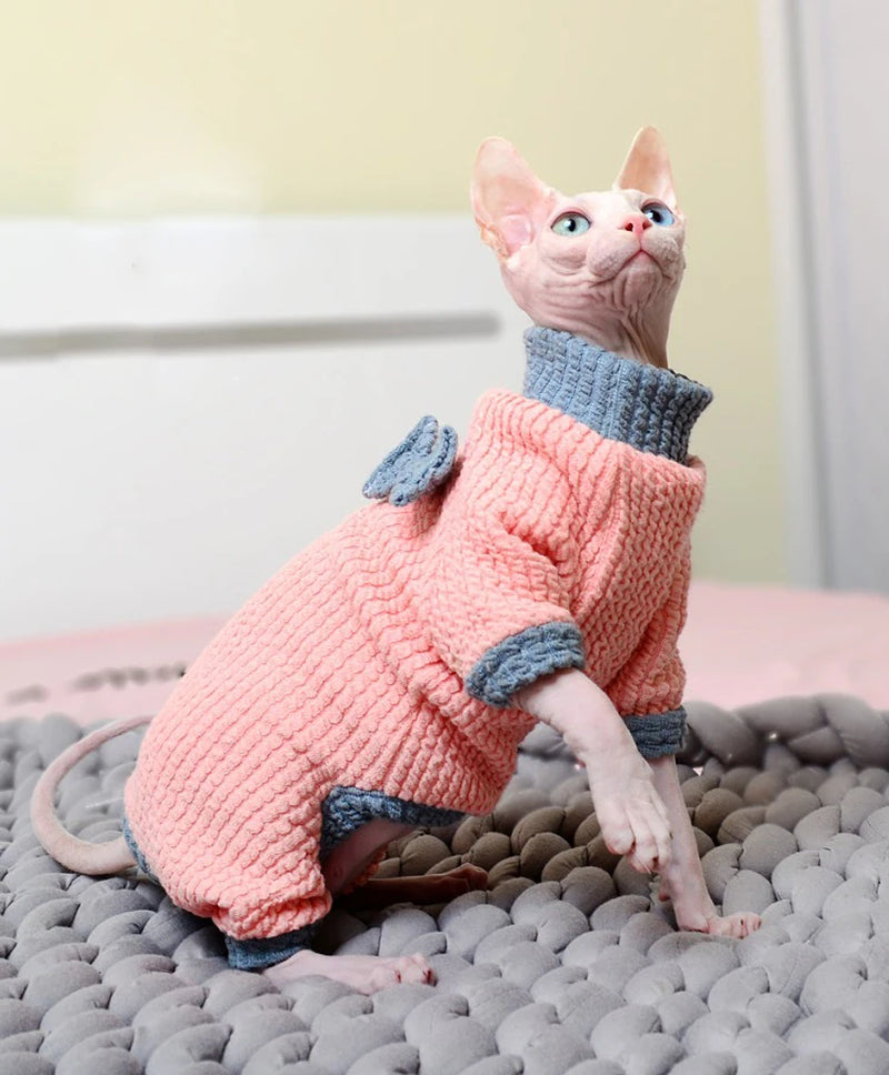 Winter Warm Soft Apparel  for Cats - Cozy Pullover Pajamas for Kittens and Cats 