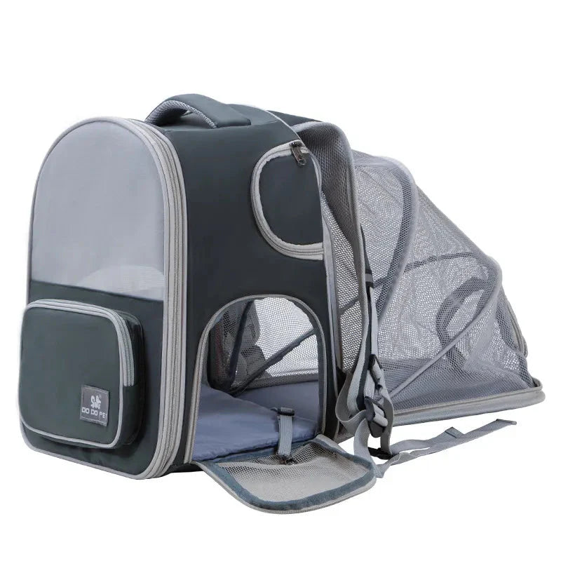 Ultimate Cat Adventure: Expandable Tent Backpack for On-the-Go Comfort!