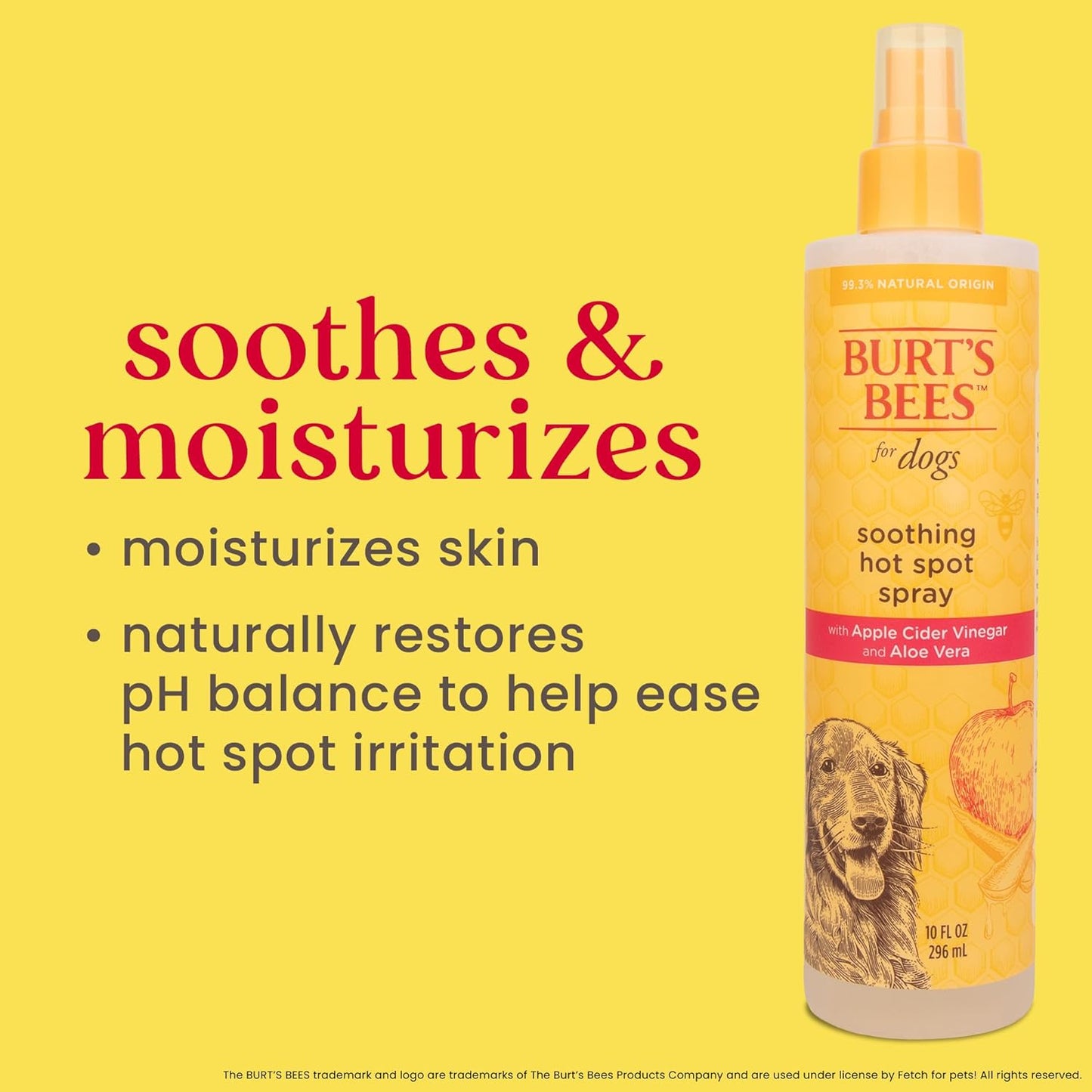 Naturally Derived Hot Spot Spray for Dogs - Relieves & Soothes Dog Hot Spots - Made with Apple Cider Vinegar & Aloe Vera - Cruelty Free, 10 Oz