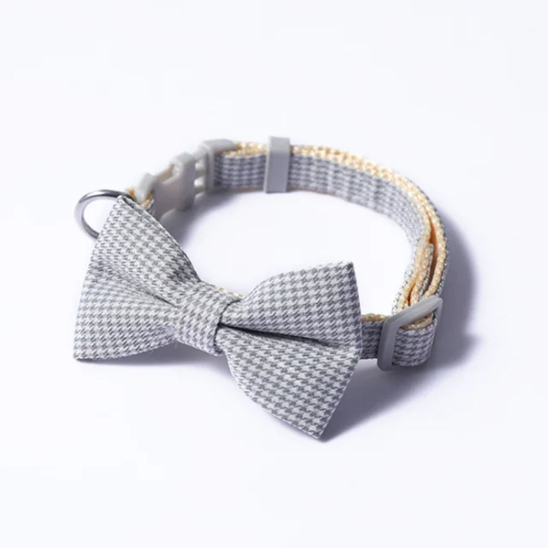 Plaid Print Bow Tie Collar: Style Meets Sophistication for Your Pet