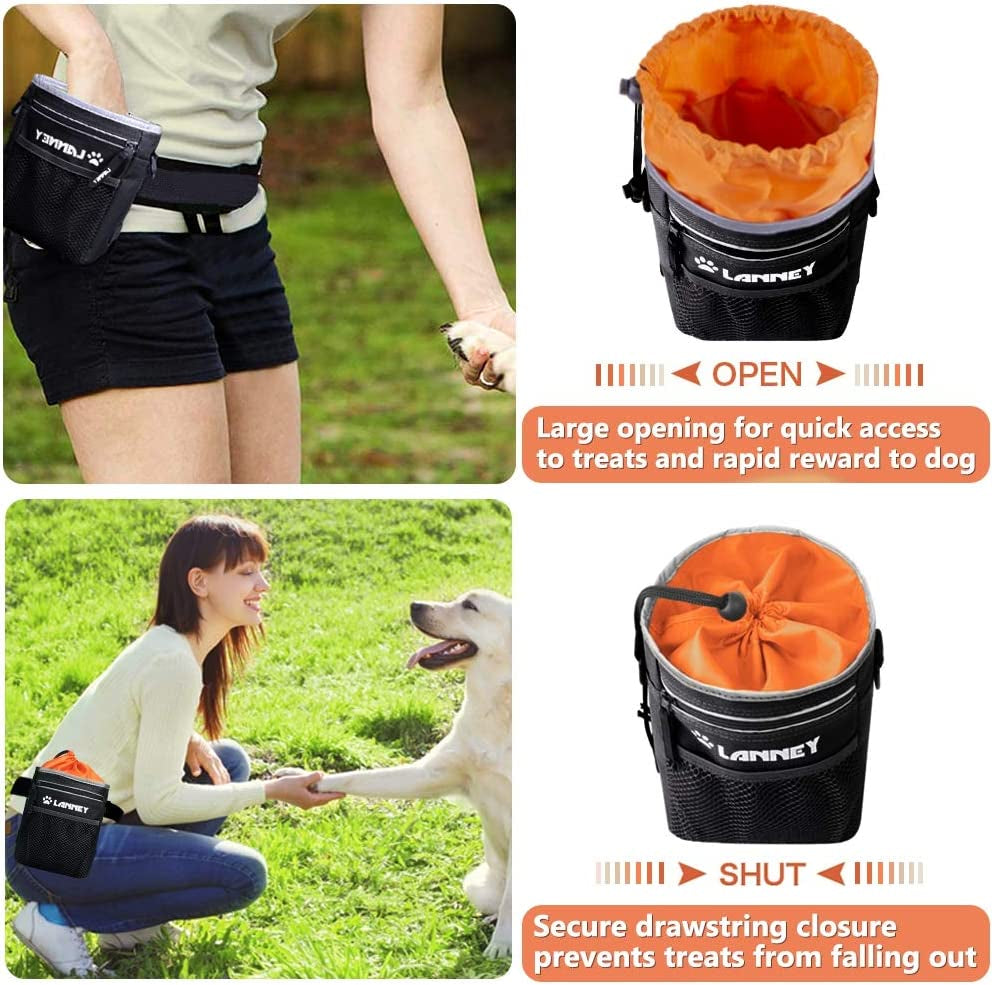 Premium Dog Treat Pouch – Training Bag for Snacks & Toys with Metal Clip and Poop Bag Dispenser