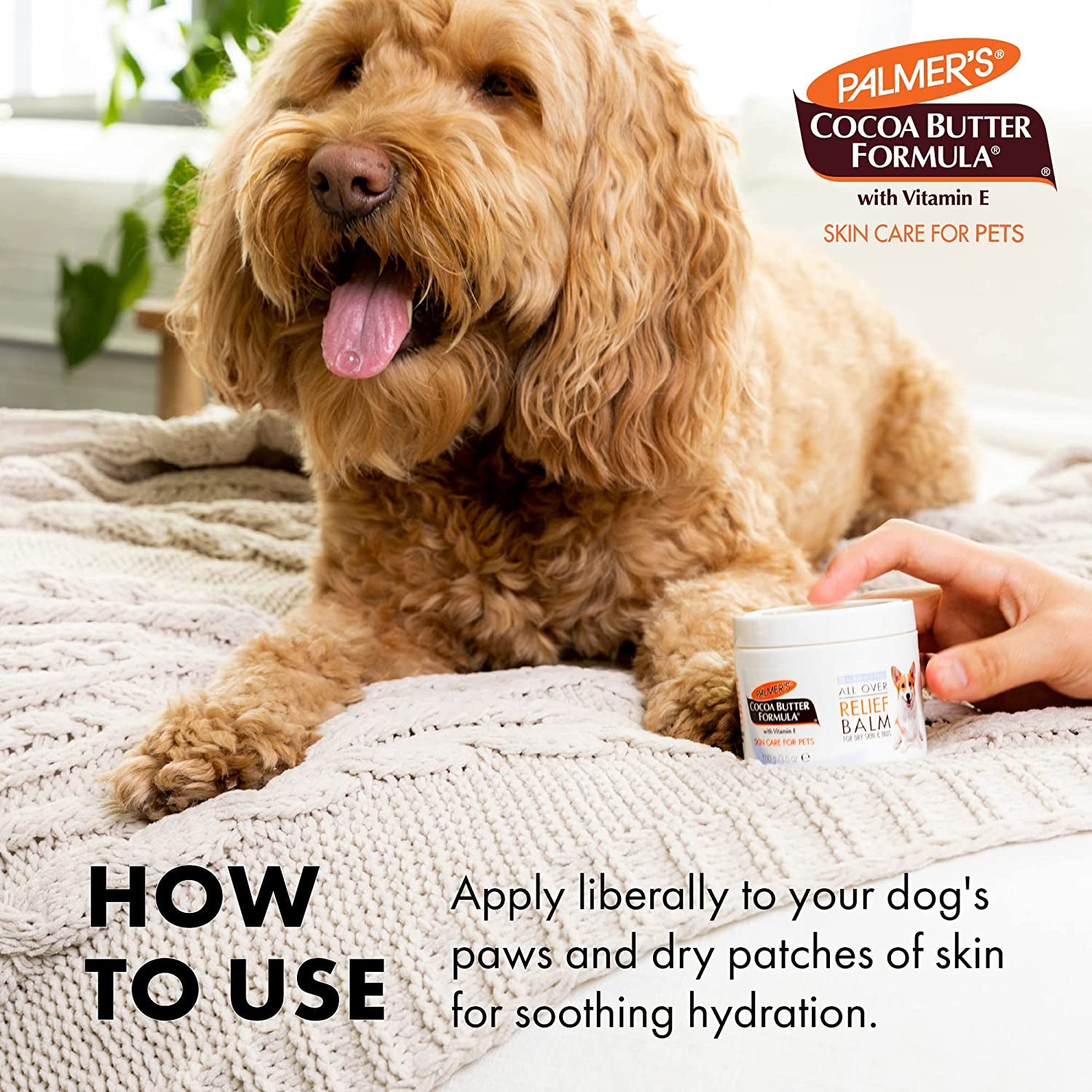  Cocoa Butter Fragrance-Free Relief Balm for Dogs – Skin Soother & Paw Balm for Dry Skin & Pads with Vitamin E 