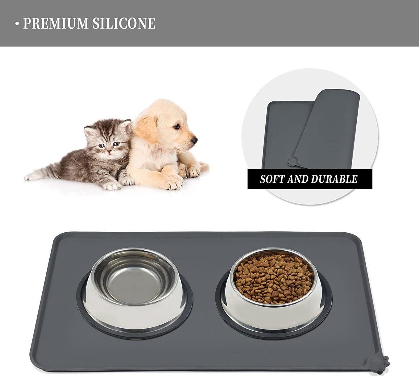 Cat Dog Food Mat – Waterproof Non-Slip Silicone Feeding Mat for Pawsome Mealtimes!