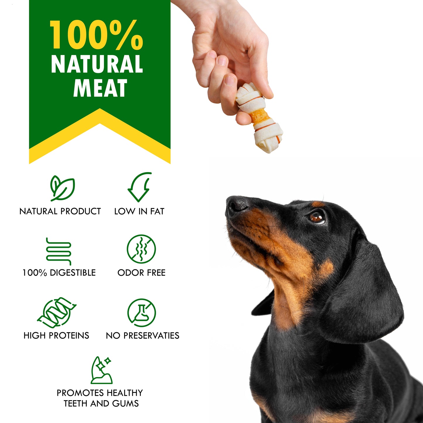 Dog Rawhide Treats Wrapped with Natural Chicken & Dog Chew Bones - Grain Free Organic Meat & Healthy Human Grade Dried Snacks in Bulk - Best Chews for Training Small & Large Pet - Made for USA