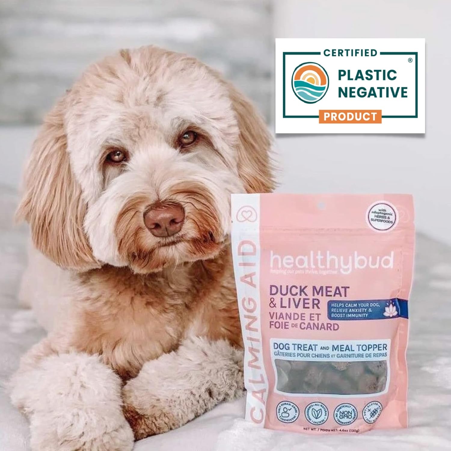 Natural Duck Dog Treats for Stress Relief - Dog Separation Anxiety, Stress Reduction, Aggression Relief - Support Calm, Immunity Health (4.6 Ounces)