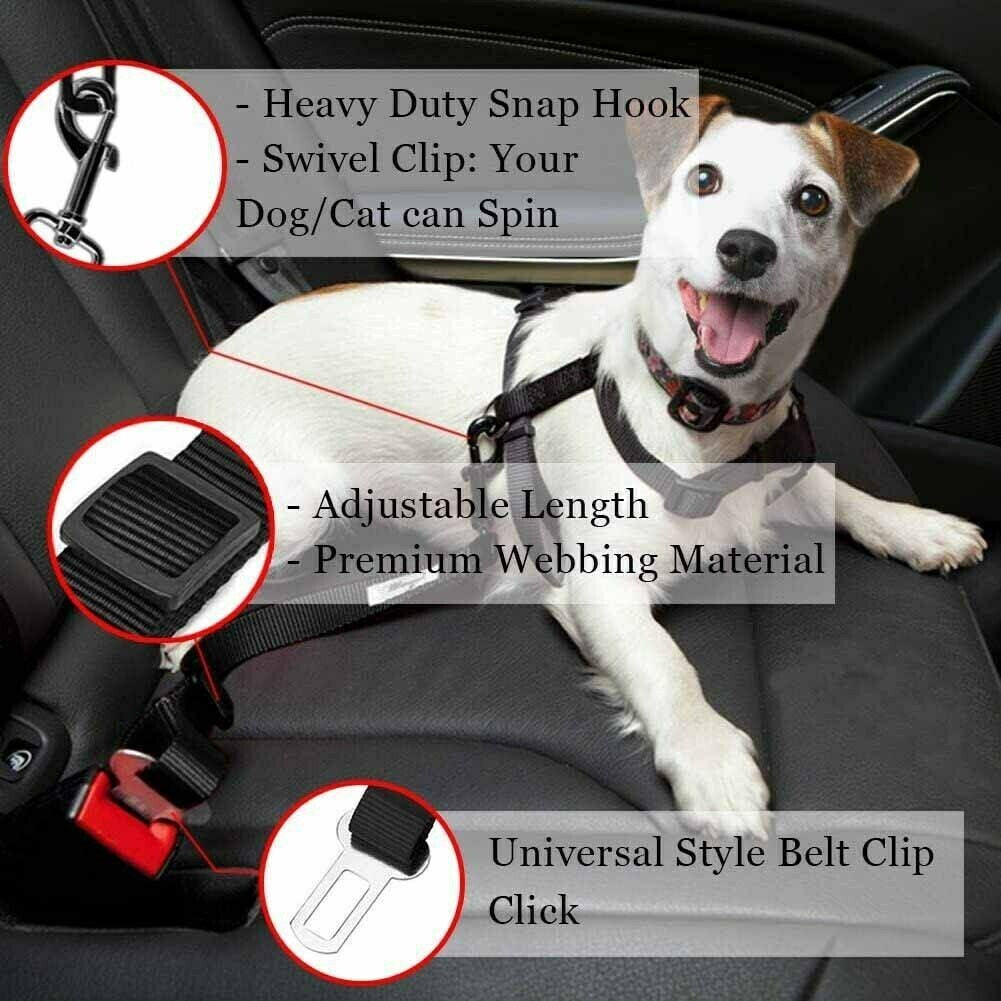 2 Pack Pet Safety Seatbelt – Travel Safe with Your Furry Friends!