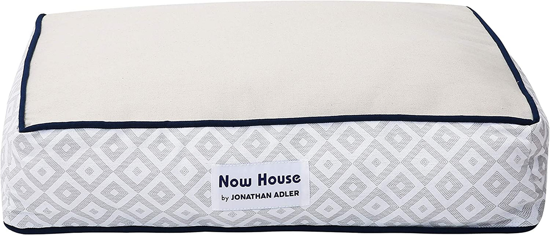 Now House for Pets by Jonathan Adler – Grey Diamond Cushion Dog Bed for Small Dogs | Washable & Cozy Design