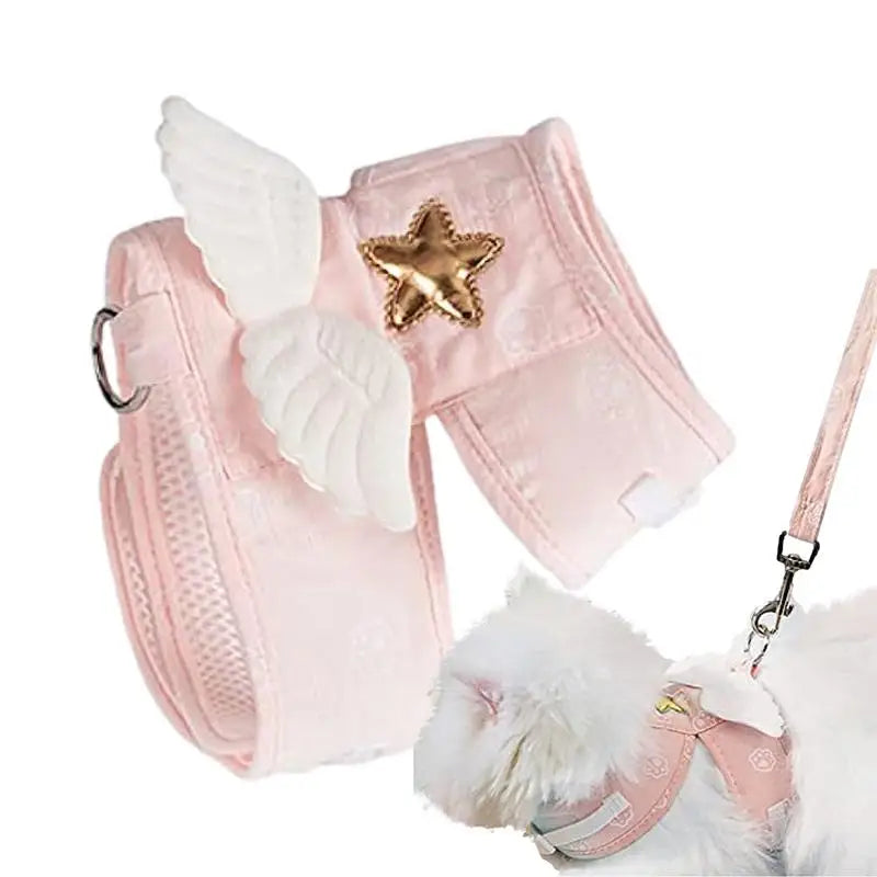 Adjustable Soft Kitten Harness & Leash Set – Cat Vest for Pet Training