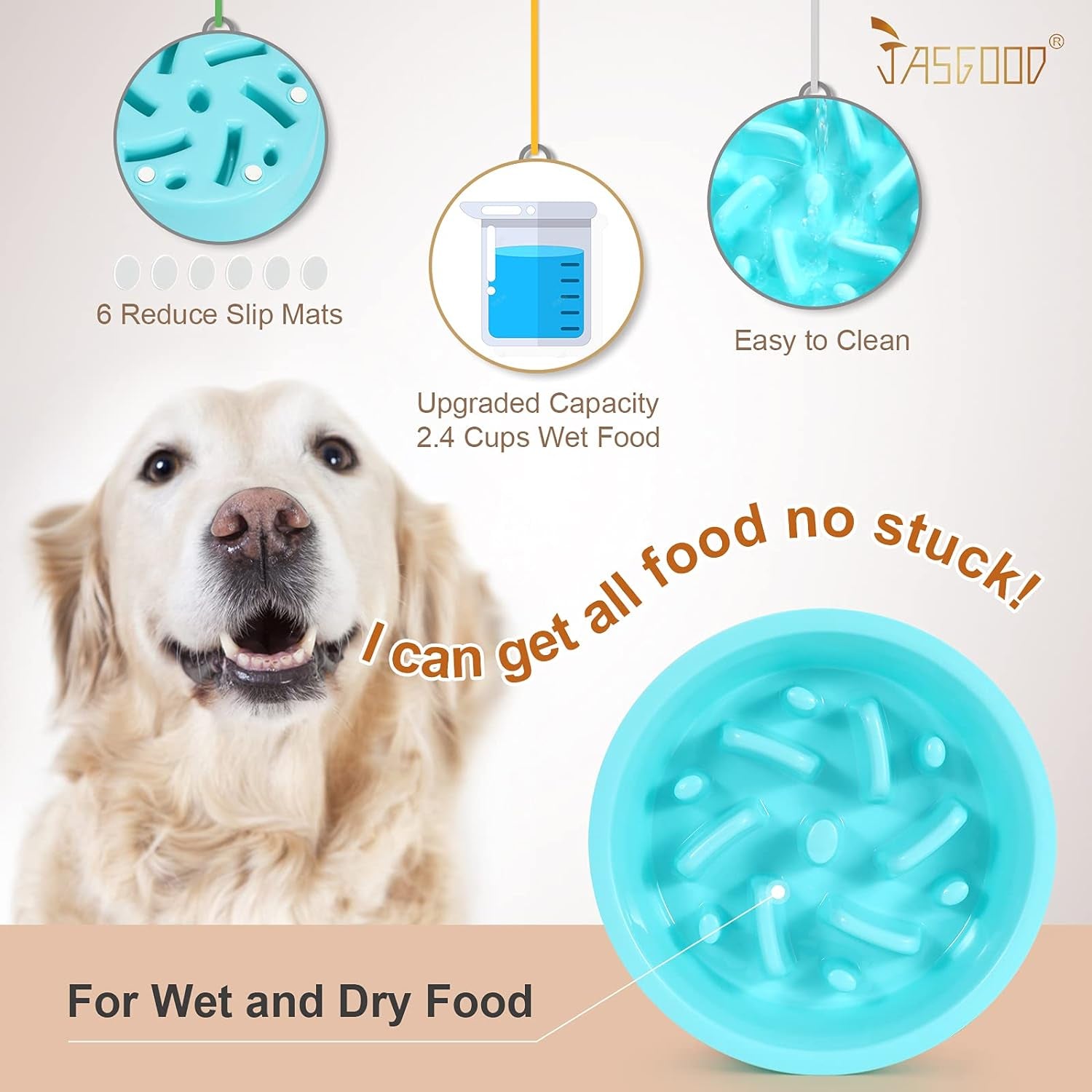 Slow Feeding Dog Bowl – Blue Maze Food and Water Bowl for Elevated Diners