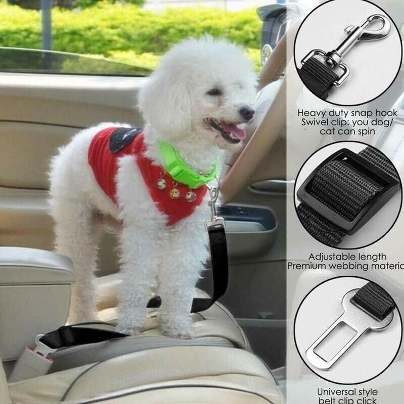 2 Pack Pet Safety Seatbelt – Travel Safe with Your Furry Friends!