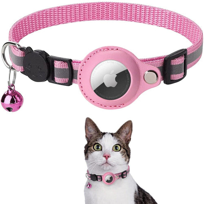 Shine Bright: Customizable Reflective Air Tag Collars for Cats