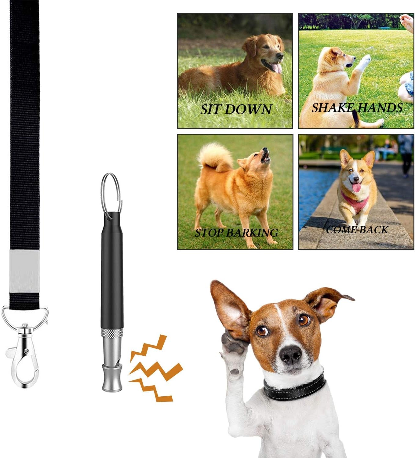 4-in-1 Dog Training Set – Includes Treat Pouch, Whistle, Doorbells, and Clicker – Perfect Gift for New Pet Owners (Black)