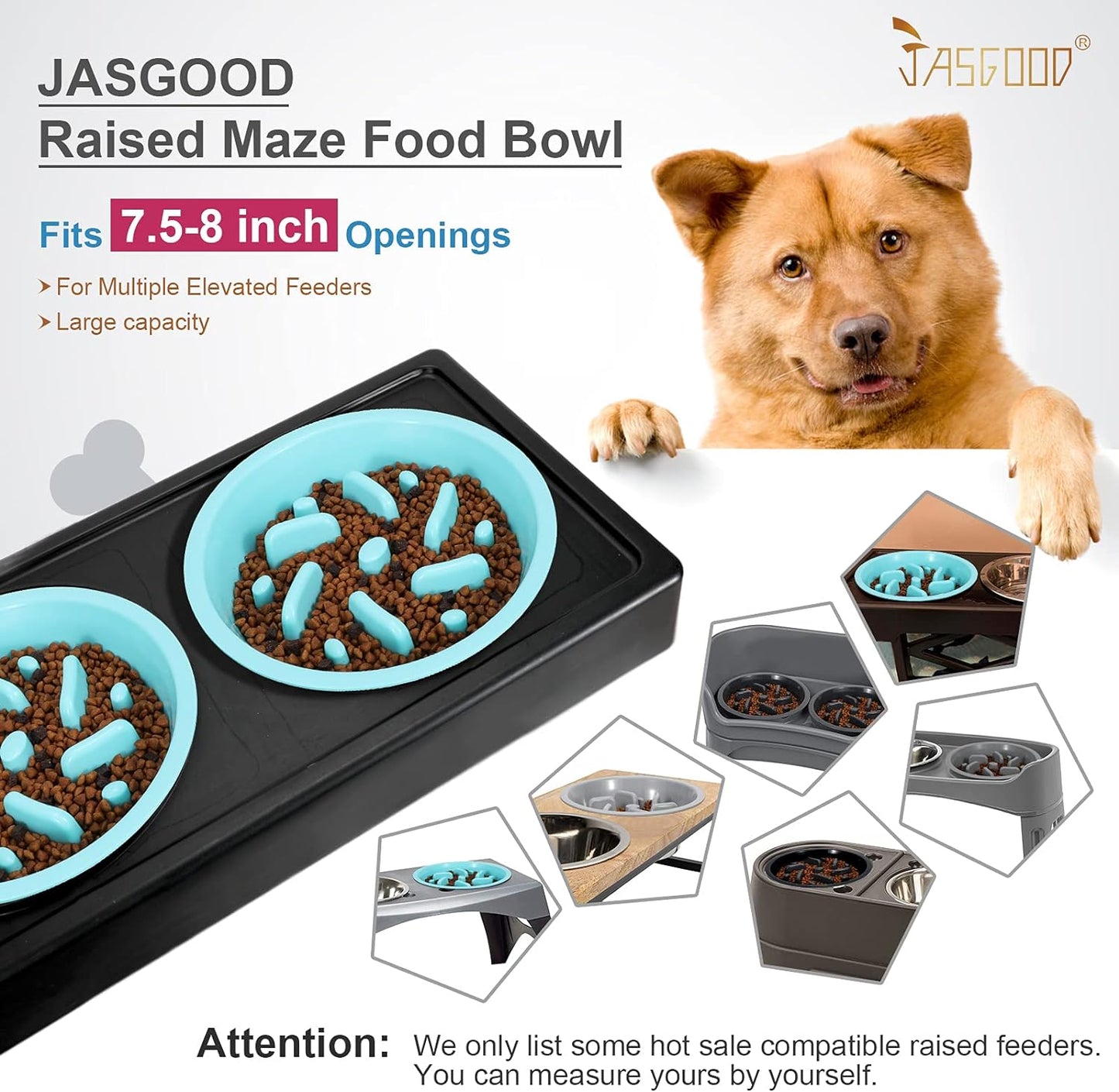 Slow Feeding Dog Bowl – Blue Maze Food and Water Bowl for Elevated Diners