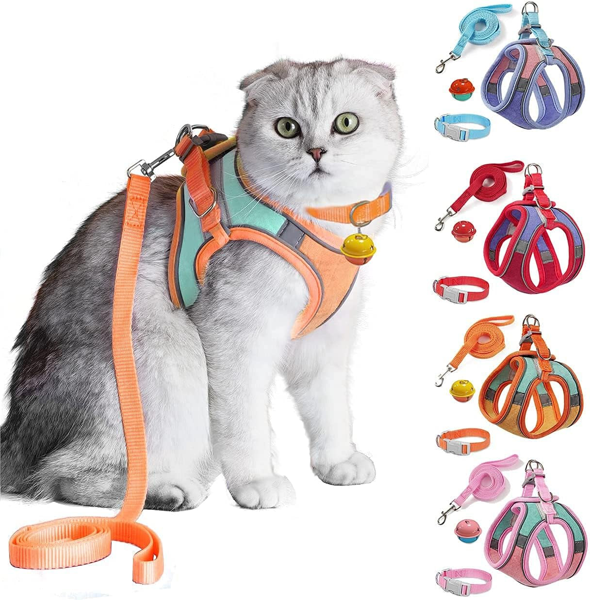 scape-Proof Cat Harness, Leash, and Collar Set | Reflective Vest Harness for Safe Walks