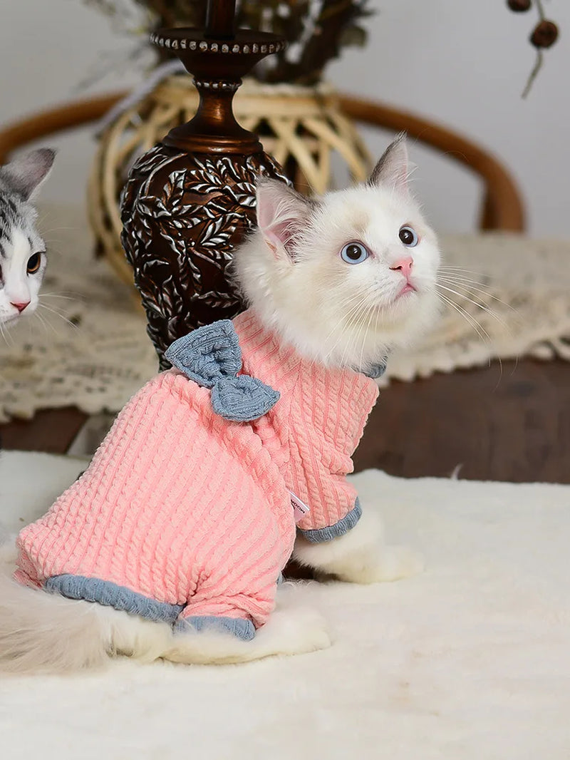 Winter Warm Soft Apparel  for Cats - Cozy Pullover Pajamas for Kittens and Cats 