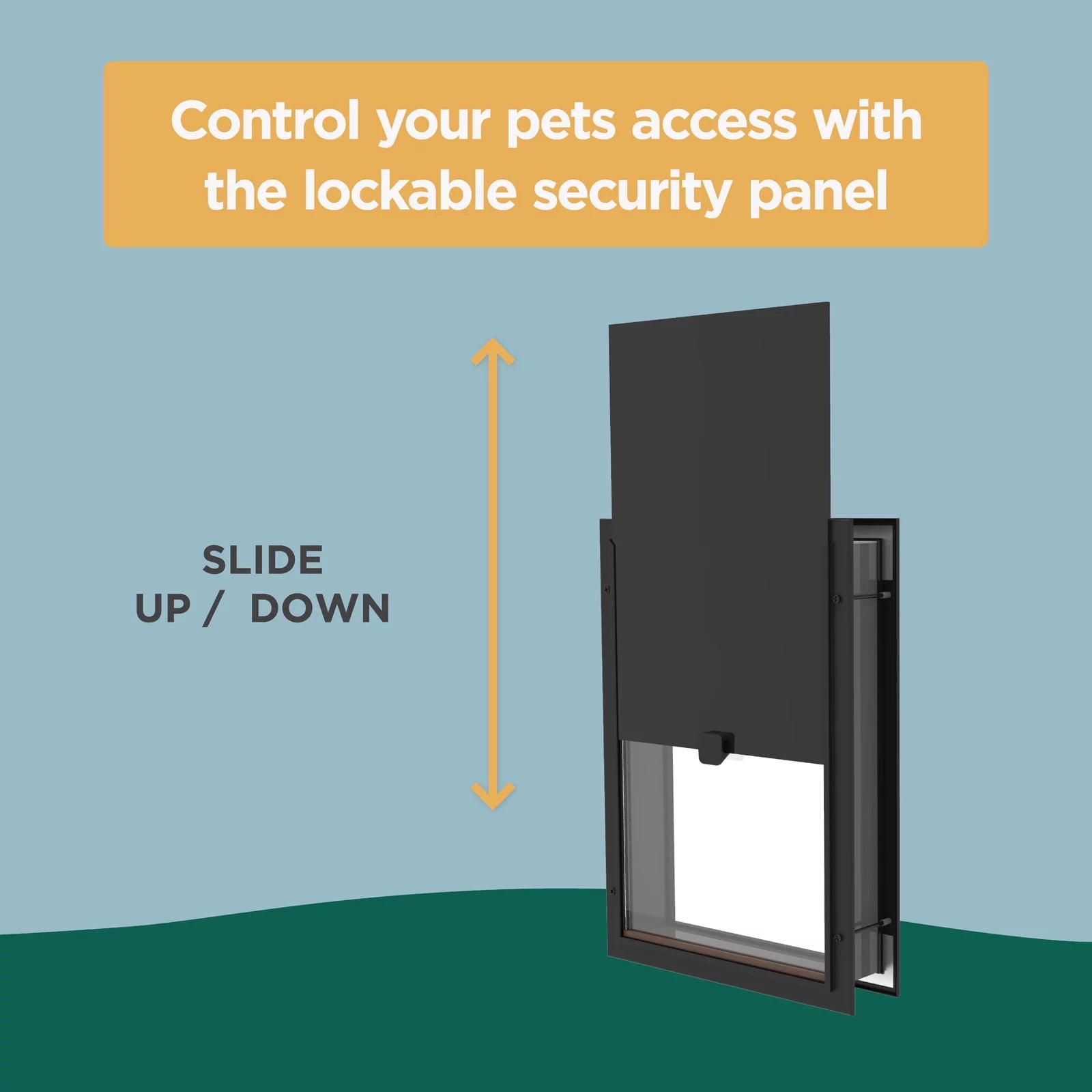 Black Deluxe Aluminum Extra Large Pet Door: Freedom and Convenience for Your Pets!