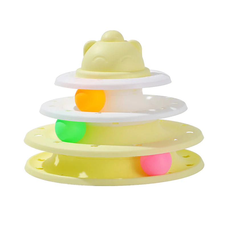 3/4 Levels Interactive Cat Toy Tower – Intelligence Training Amusement Plate for Cats