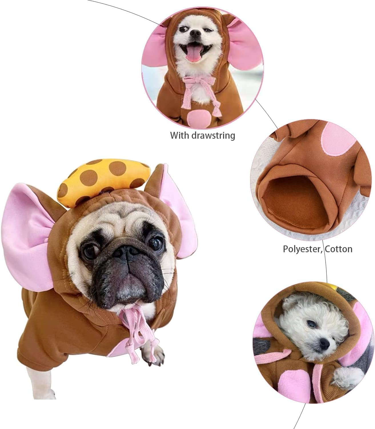 Cute Animal Shape Cold Weather Costume Outfit for dogs