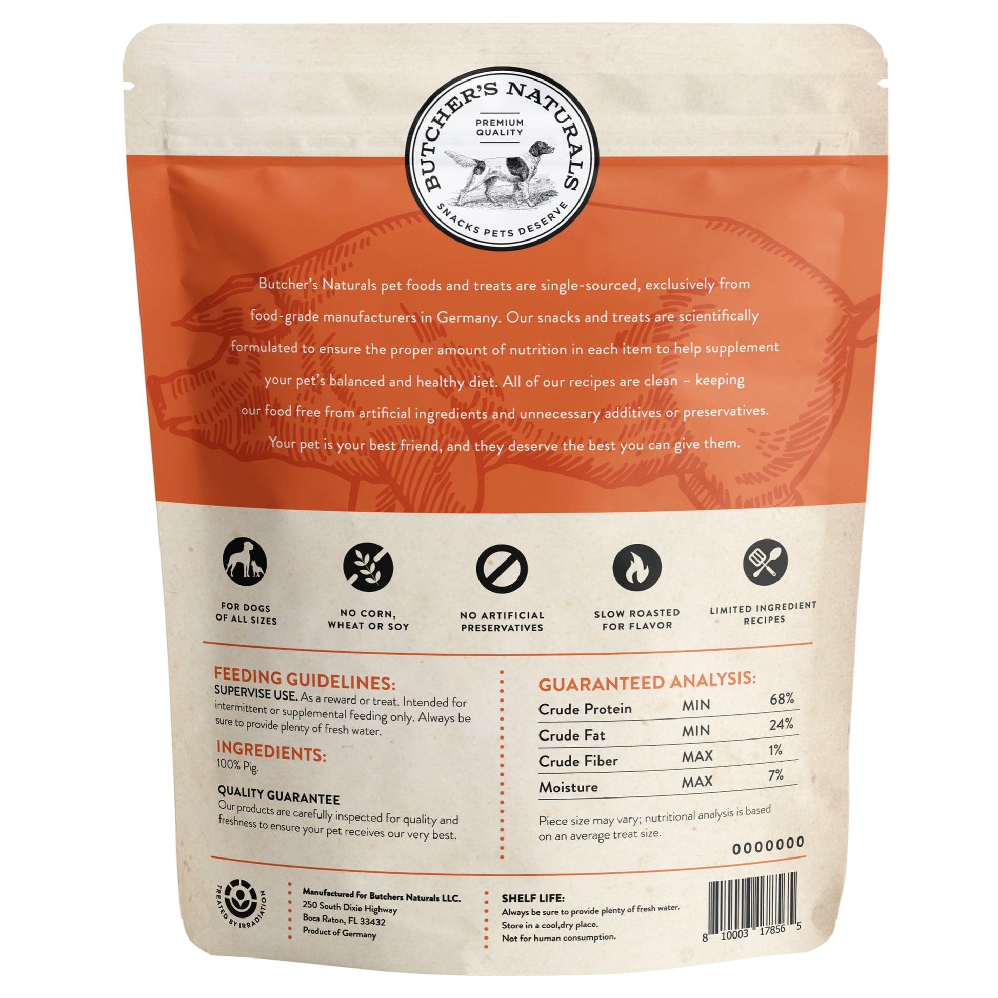 Butcher’S Naturals Pig Ears Treats for Dogs, 10 Pieces