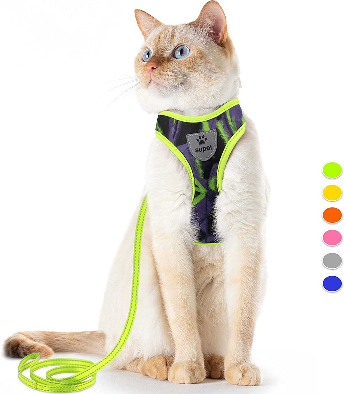 Escape-Proof Cat Harness and Leash Set | Adjustable, Breathable Vest with Reflective Trim for Small & Large Cats