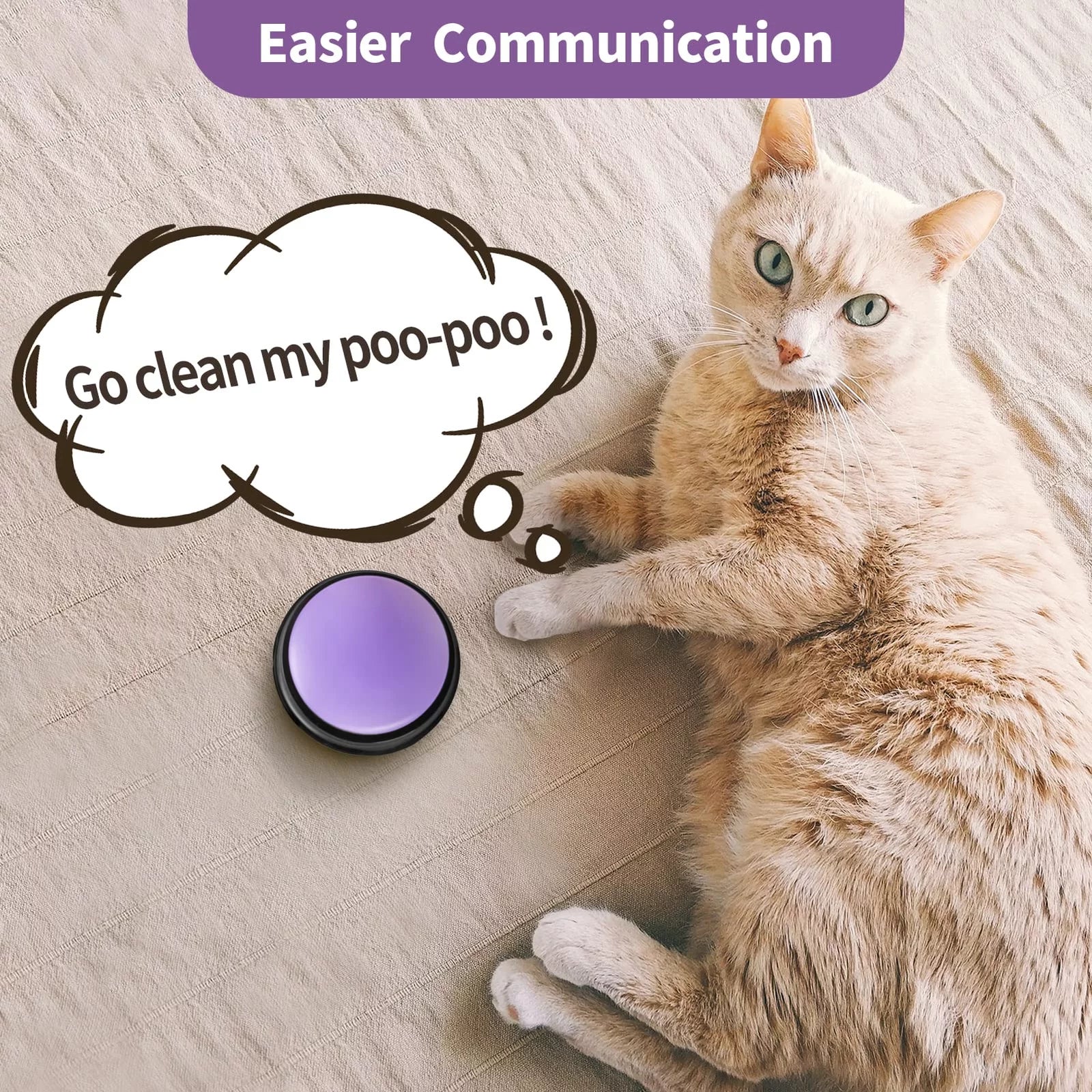 Recordable Pet Talking Button – Interactive Communication Toy for Dogs & Cats (1PC)