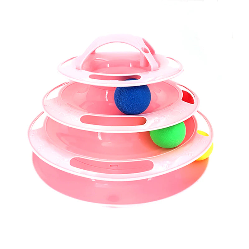 3/4 Levels Interactive Cat Toy Tower – Intelligence Training Amusement Plate for Cats