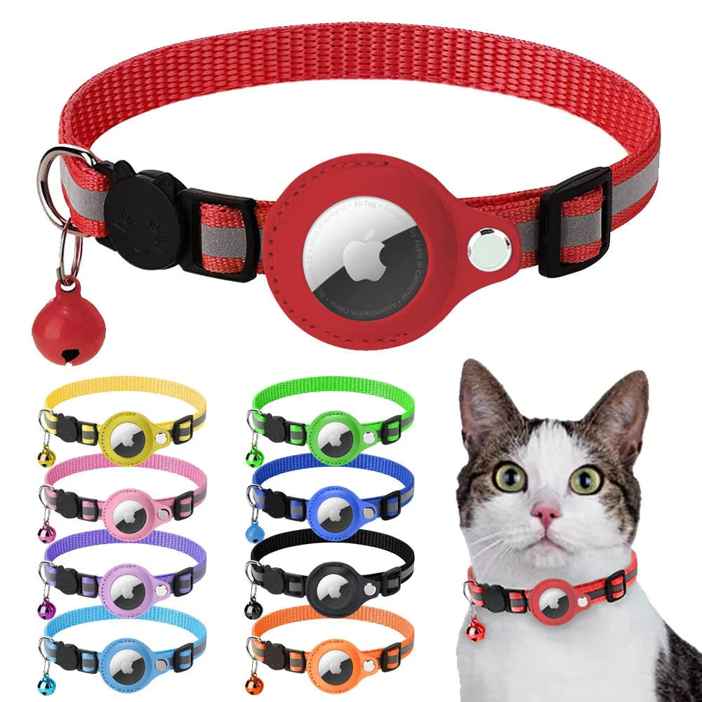 Shine Bright: Customizable Reflective Air Tag Collars for Cats