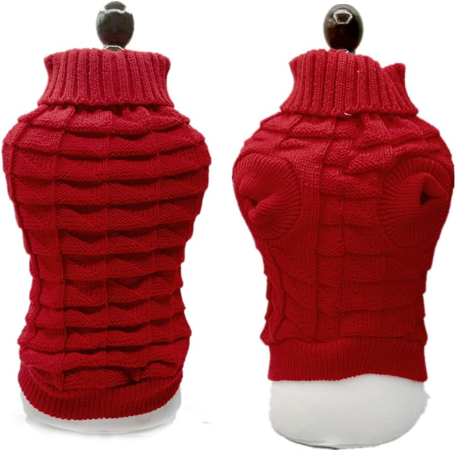 Cozy Turtleneck Cat Sweaters – Perfect Fit for Cats and Kittens (Red, S)