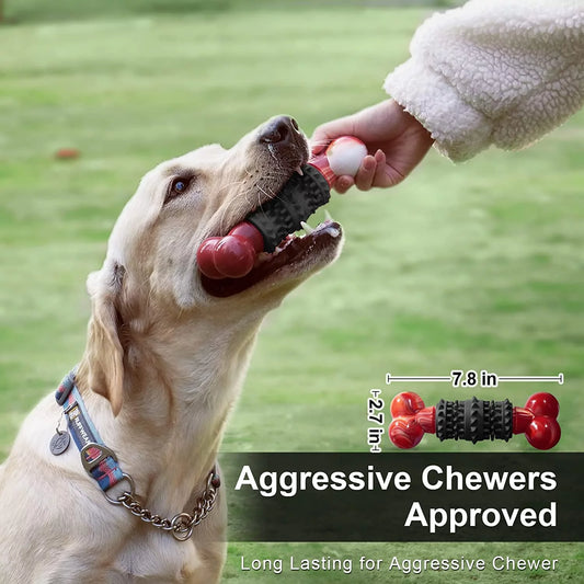  Indestructible Dog Bone Toy – Interactive Chew Toy for Aggressive Chewers & Large Dogs"