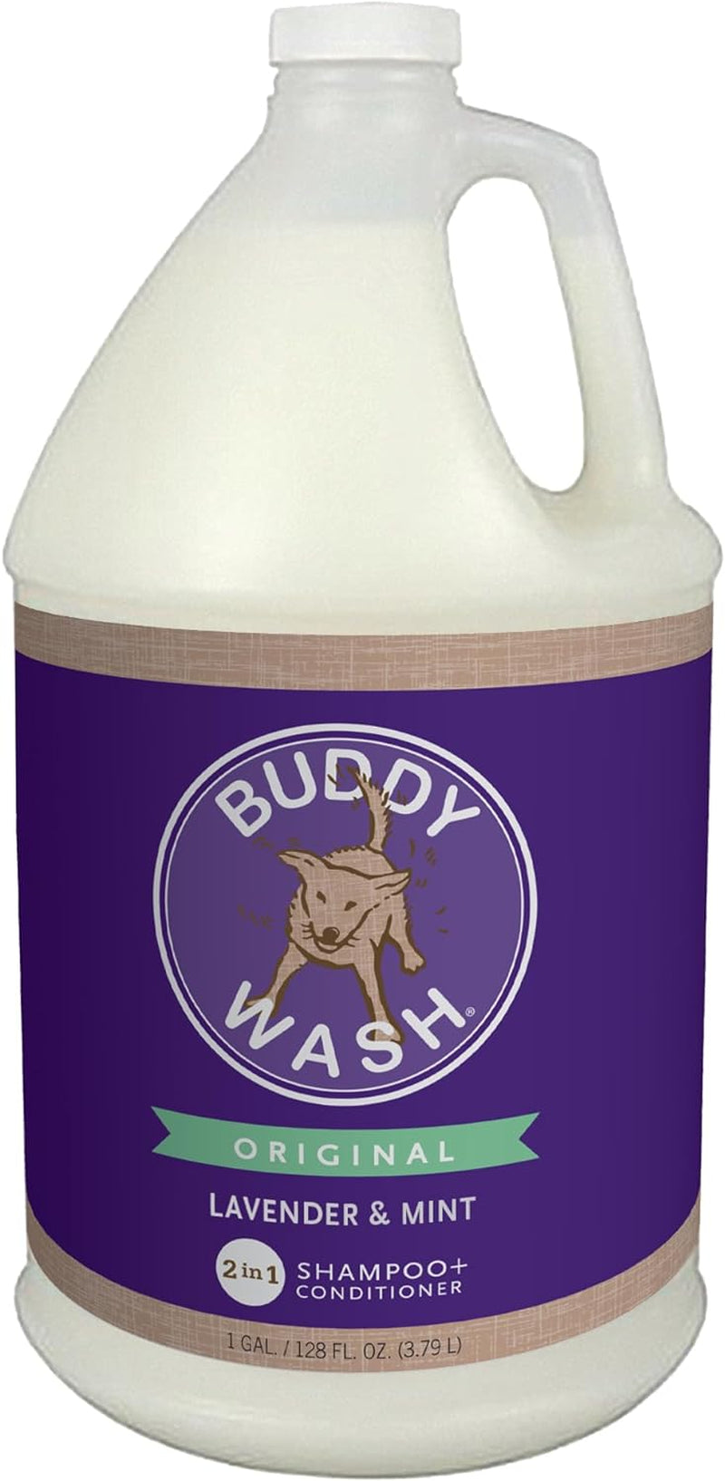 Buddy Wash 2-In-1 Dog Shampoo and Conditioner for Dog Grooming, Lavender & Mint, 1 Gal. Bottle