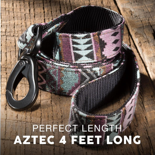 Embark Urban Dog Leash – Colorful Aztec Design, Strong & Sturdy 4FT Leash for Small, Medium, and Large Dogs