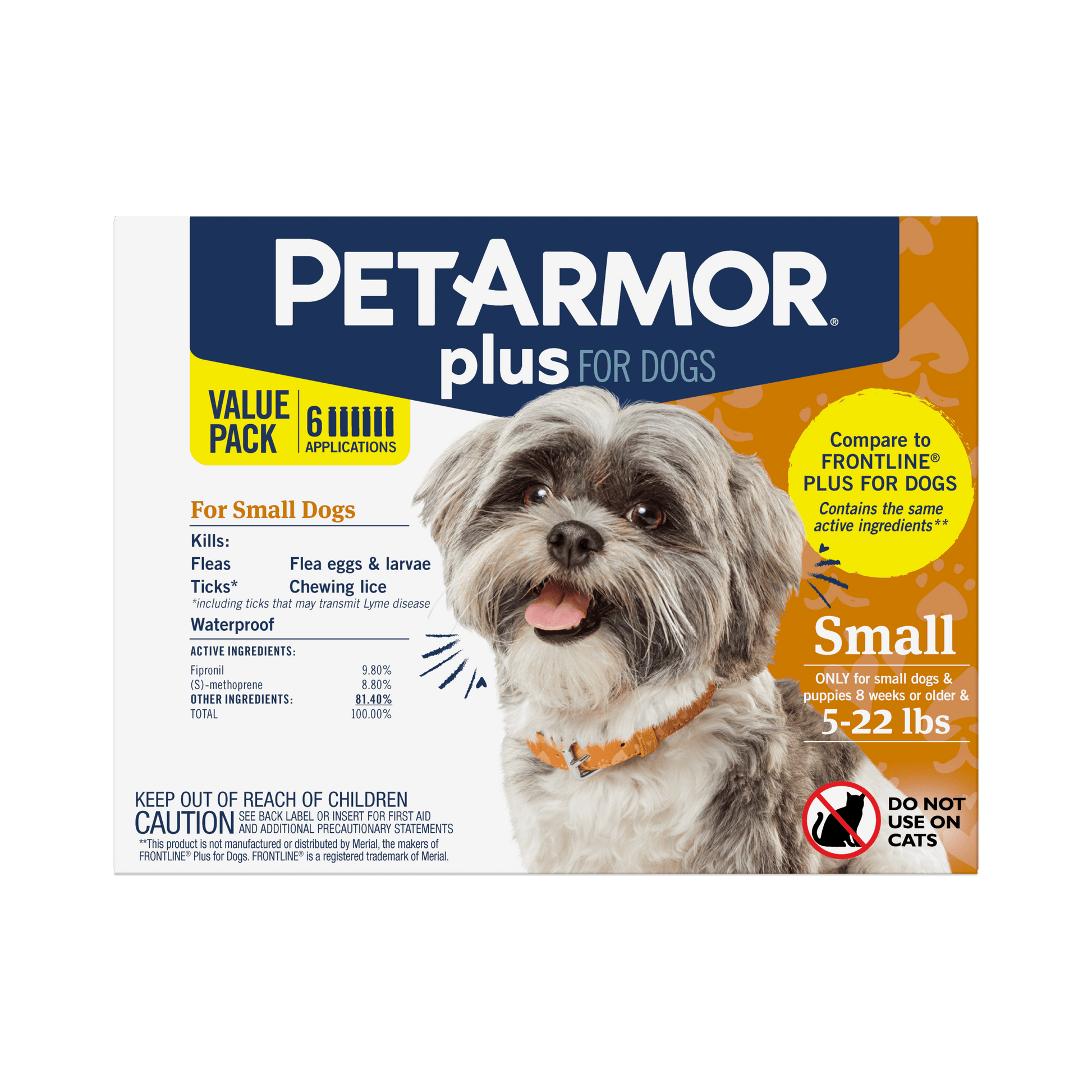 Flea & Tick Prevention for Small Dogs 5-22 Lbs, 6-Month Supply