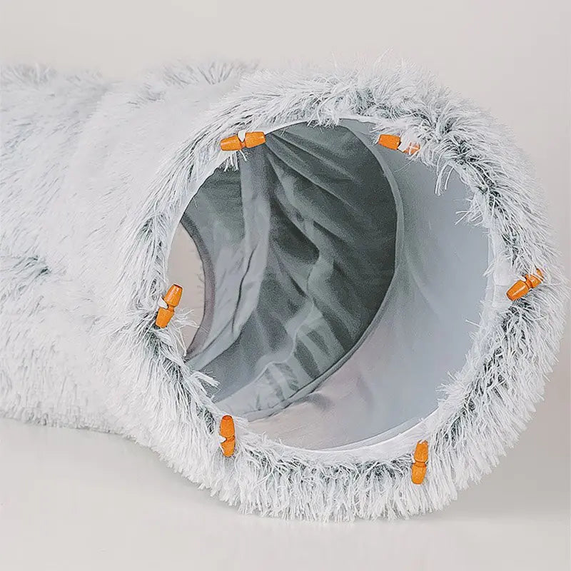 Luxury Foldable Cat Bed & Tunnel – Plush, Space-Saving, and Fun for Cats