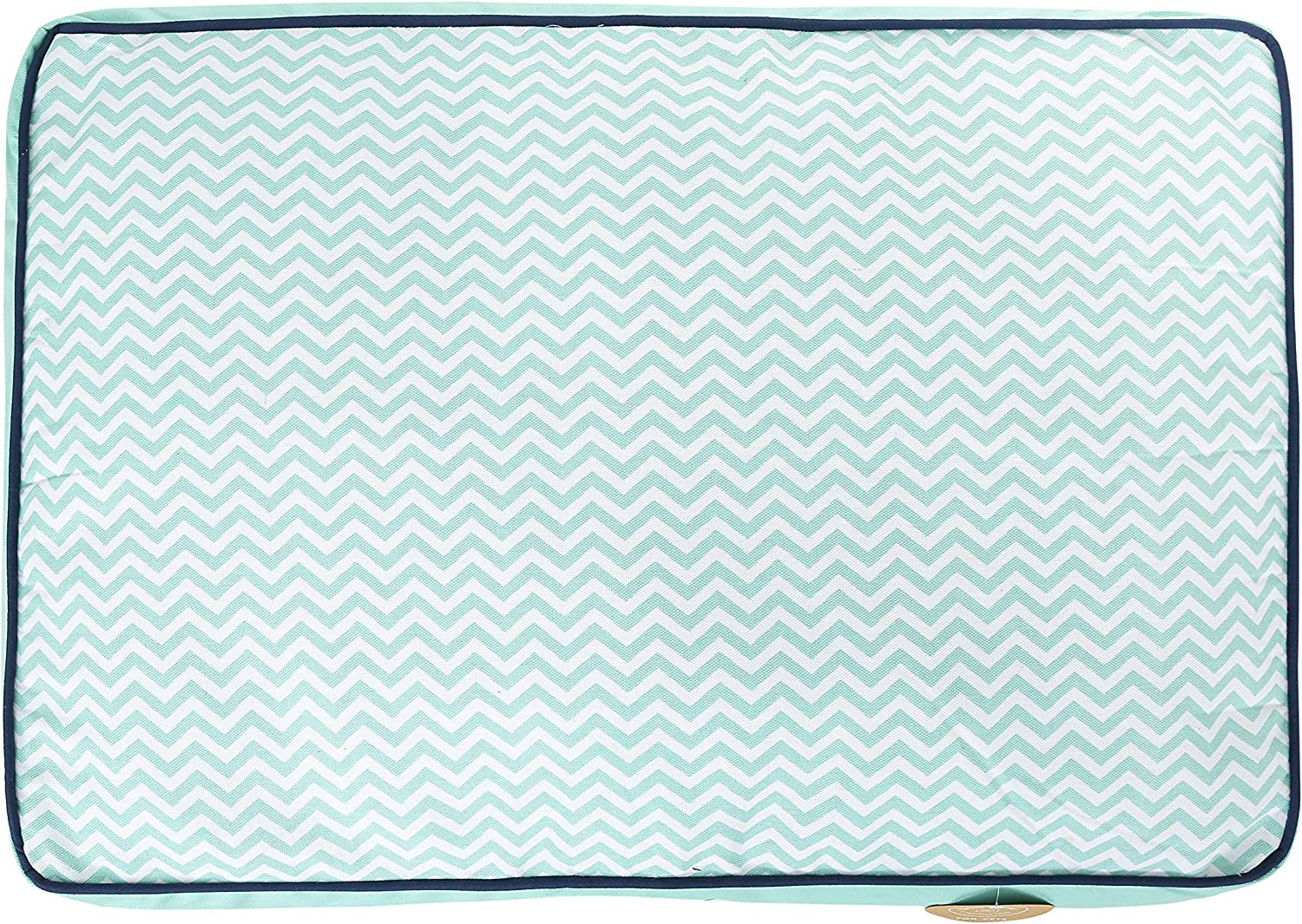 Now House for Pets by Jonathan Adler – Teal Chevron Cushion Dog Bed for Medium Dogs | Washable & Stylish Design