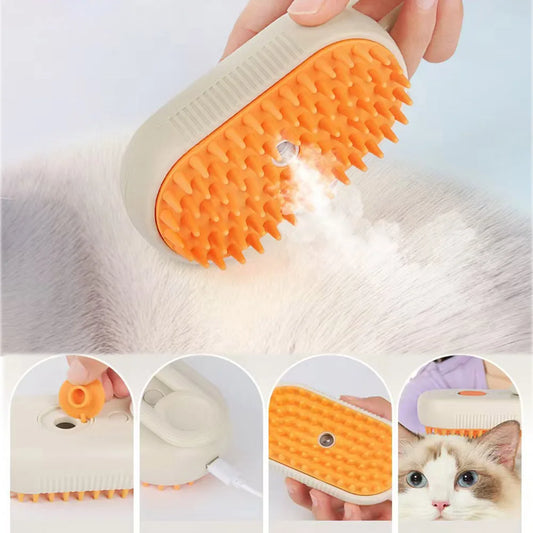 3-in-1 Cat Steam Brush & Dog Grooming Comb