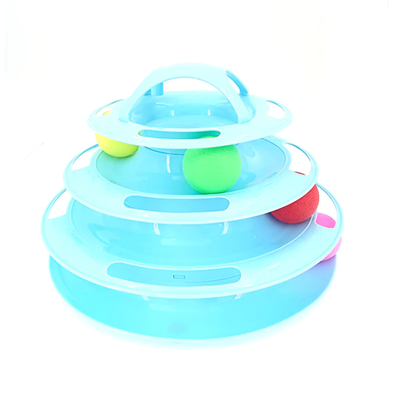 3/4 Levels Interactive Cat Toy Tower – Intelligence Training Amusement Plate for Cats